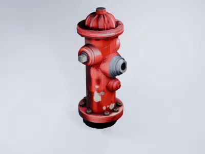 Low Poly Fire Hydrant - Stylized Urban 3D Model 3D model