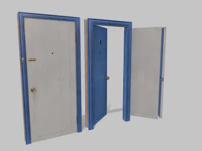 Door light blue 04 Low-poly 3D model