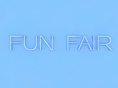 Funfair Neon Sign Low-poly 3D model