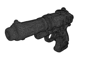 SciFi Blaster Pistol LowPoly Game Asset Low-poly 3D model
