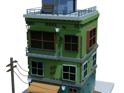 STYLIZED HOUSE Free low-poly 3D model
