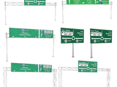 3D Traffic Signs Low-poly 3D model