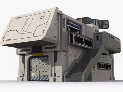 Sci-Fi Industrial x10 Low-poly 3D model