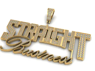 Straight Business pendant 3D print model 3D print model