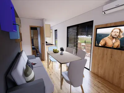 Mobile home Vacation house tiny house PAG RT roof top terrace  Low-poly 3D model
