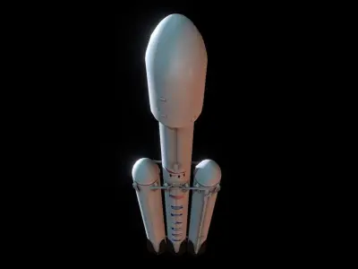 SpaceX Falcon Heavy  Low-poly 3D model