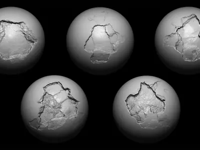 20 Concrete Cracks and Damages Brush  Alphas Texture