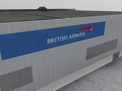 EGKK Hangar 1 Low-poly 3D model