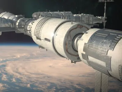 Chinese Space Station Tianhe 3D model