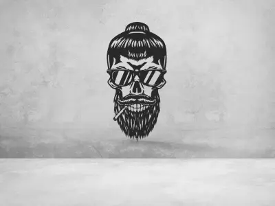 SMOKING SKELETON 3D ART FRAME 3D print model