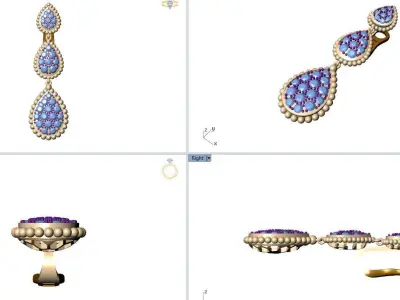 Serpent Bohme Pendant Earrings XS S and M Motifs 3D print model