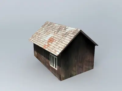 Workshop wooden house Free 3D model