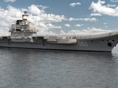  Russian Aircraft Carrier Kuznetsov with Jet Rigged 