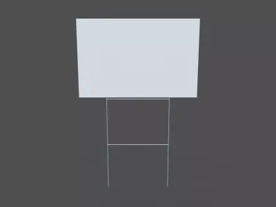 Customizable Coroplast Sign Low-poly 3D model