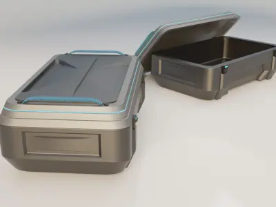 Cycber crate hardsurface 3d model Low-poly 3D model