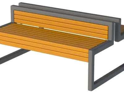 City Bench 04 Low-poly 3D model