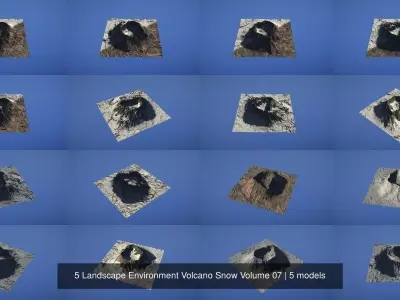 5 Landscape Environment Volcano Snow Volume 07 3D Model Pack