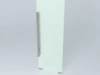 GLASS DOOR with glass, lock and hinger. Free 3D model