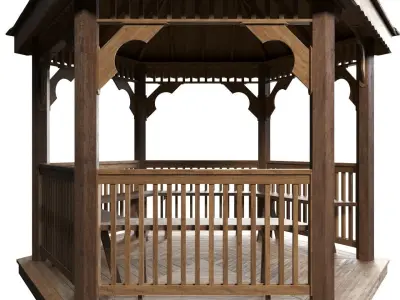 Hexagonal gazebo 3D model