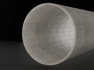 Concrete Tunnel Metro Low-poly 3D model