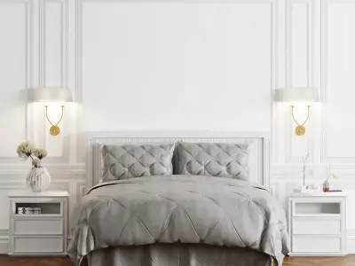 Interior double set bedroom 3D model