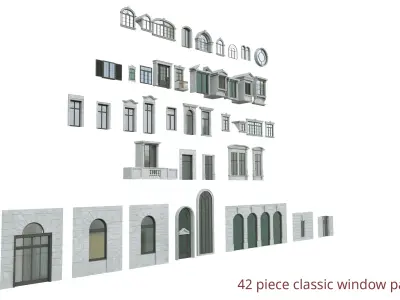 classic window pack 42 Low-poly 3D model