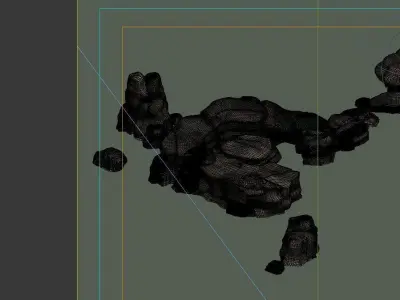 Game model - size stones Fish Flies 3D model