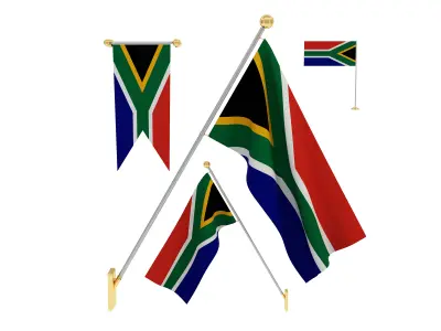 Flags of South Africa 3D model