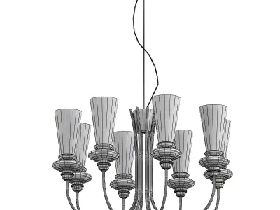 evoluce-rammo-sle112403-08 chandelier with clear glass shades 3D model
