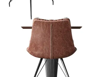 Chair Rowan Brown by Richmond Table Mesa Logan Roble by Brucs 3D model