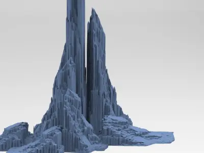 Halo Forerunner Inspired Mountain Rocks 3 3D model