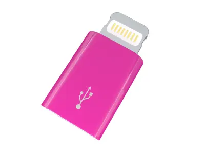 Lightning to Micro USB Converter v1 007 Low-poly 3D model
