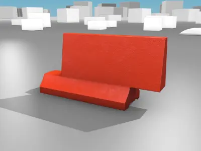 White and Red Road Traffic Barrier - Part 4 - Low-poly 3D model