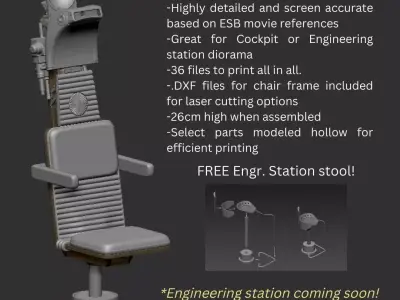 Millennium Falcon Chair for Cockpit Jazzinc upgrade 6th Scale  3D model