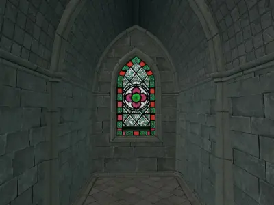 Low Poly Gothic Chapel With PBR Materials Low-poly 3D model