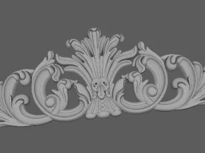 Central decor ornament for furniture 3D model