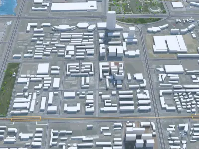 Yinchuan Ningxia China 60km AI Low-poly 3D model