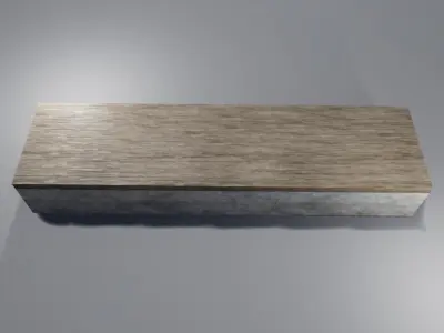 Simple wood concrete bench Low-poly 3D model