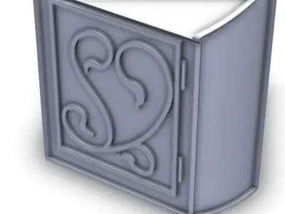 Postal box with ornaments 3D model