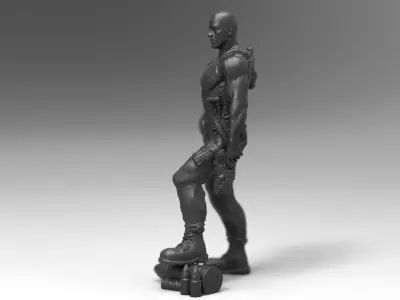 scifi pilot and soldier 3D print model