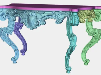 Carved console 4 leg for CNC 04 3D model