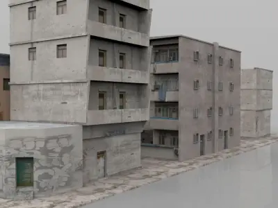 Shanty Town Buildings 2 City Blocks A B C 3D model