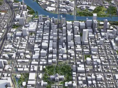 Austin - City 3D Model Low-poly 3D model