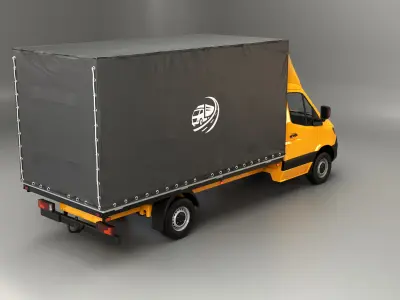  Yellow Modern Curtain Tautliner Van 