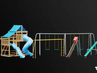 Playground Equipment VOL 2 Low-poly 3D model