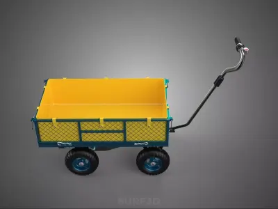 ELECTRIC BATTTERY MOTOR WAGON CART DETACHABLE MESH CLOTH POCKET 3D model