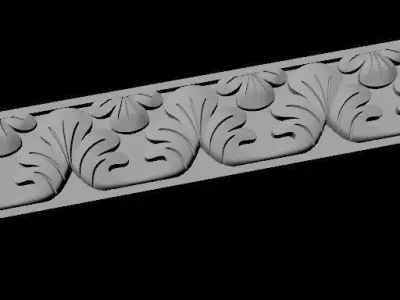 baguette decorative border 3D model purchase