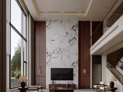 Villa interior scene 3D model purchase