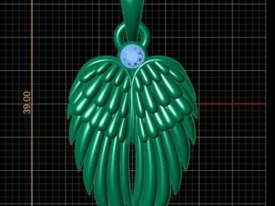 The Guardian Wing Pendant for men and women 3d print ready 3D print model purchase