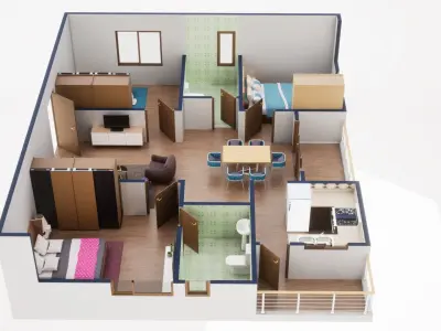 3D Floor Plan Model 47 3D model